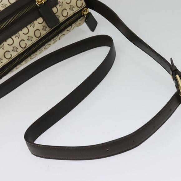 CELINE C Macadam Canvas Shoulder Bag Beige Gold - Picture 7 of 12